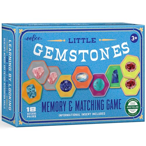 eeBoo: Memory & Matching Game- Little Gemstones - 18 Pairs to Memorize, Colorful Gems, Encourages Recognition, Concentration Skills, Kids Ages 5+ - style: Gemstones