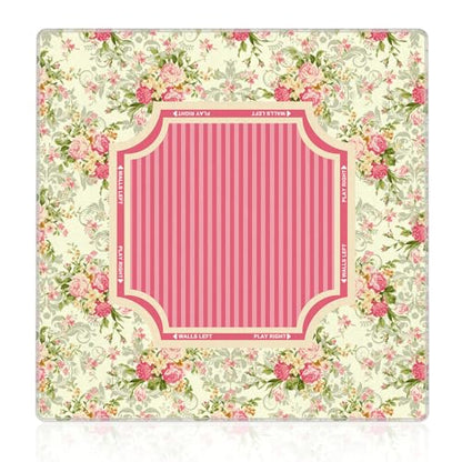 Preppy Hot Pink Striped Mahjong Mat 31.5"x31.5", Grandmillennial Rose Floral Non-Slip Noise Reduction Gaming Mat for American Mahjong Poker Card Board Games Dominoes - color: Preppy Hot Pink Striped