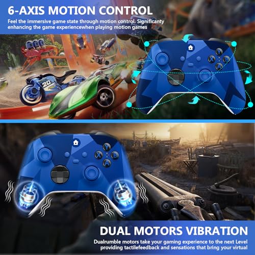 Xnmbbyzl Xbox One Controller,Wireless Controller Compatible with Xbox One/One S/One X/One Series X/S/PC，with 3.5mm Audio Jack,with 2.4GHz Wireless Adapter，Camo Blue