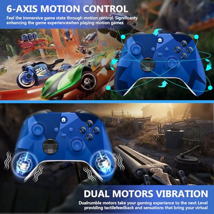 Xnmbbyzl Xbox One Controller,Wireless Controller Compatible with Xbox One/One S/One X/One Series X/S/PC，with 3.5mm Audio Jack,with 2.4GHz Wireless Adapter，Camo Blue