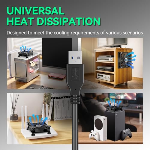 USB Computer Fan, 120mm USB Fan with 3 Speeds Controller Small PC USB Fans for Cooling Cabinet Case Receiver Server DVR Greenhouse TV Router Xbox PlayStation - style: 1 Pcs