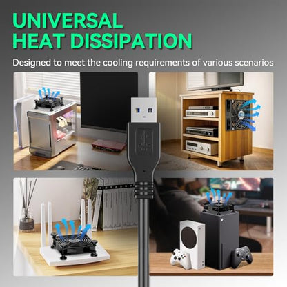 USB Computer Fan, 120mm USB Fan with 3 Speeds Controller Small PC USB Fans for Cooling Cabinet Case Receiver Server DVR Greenhouse TV Router Xbox PlayStation - style: 1 Pcs