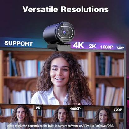 EMEET S600 4K Webcam with Tripod for Streaming - Sony 1/2.55'' Sensor, PDAF Autofocus, 1080P@60FPS, 2 Noise Reduction Mics, Built-in Privacy Cover, 73° FOV, Streaming Webcam for Product/Game/Beauty - style: S600 Sony Sensor with Tripod