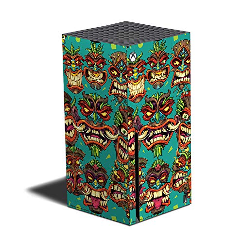 Mighty Skins Skin Compatible with Xbox Series X - Crazy Tikis | Protective, Durable, and Unique Vinyl Decal wrap Cover | Easy to Apply and Change Styles | Made in The USA (MIXBSERX-Crazy Tikis) - color: Crazy Tikis