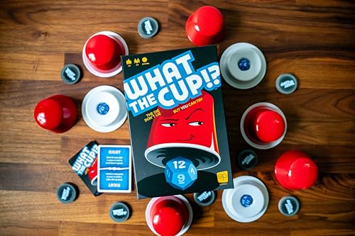 What The Cup!? | Social Bluffing Dice Game | Featuring Handheld Dice Cups & D12 Dice | Spy, Swap, Steal The Winning Cup | 3-6 Players, Ages 12+