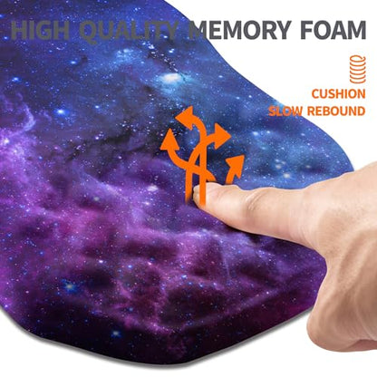 Ergonomic Slope Mouse Pad Wrist Support, Wrist Rest Mousepad for Carpal Tunnel Pain Relief with Massage Bulge and Slow Rebound Memory Foam (12x8 inch, Galaxy) - color: Am006-galaxy