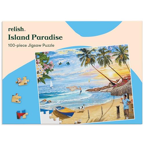 Relish 100 Piece Puzzles for Adults, Island Paradise Dementia Jigsaw Puzzle, Dementia Activities for Seniors - style: Island Paradise