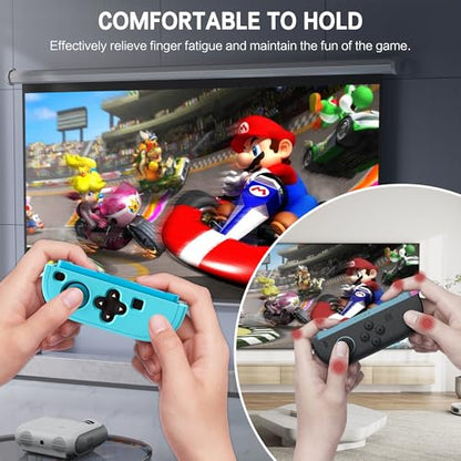FUNDIARY Replacement for Nintendo Switch 2 Controller, Switch Wireless Controllers Compatible with Switch 2, Anti-Slip Soft Silicone Protective Cover with 2 Thumb Caps, Blue+Orange - color: Blue and Orange