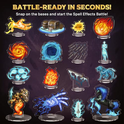 Skinny Minis Magic Spell Effects Set, 16 Flat Minis for Fantasy Tabletop Gaming, DND Compatible, 2D Magic Effects Miniatures, 5e & Pathfinder Minis, TTRPG Accessories