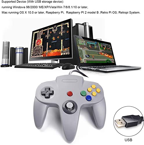 miadore 4 Pack USB Wired N64 Controller, Classic N64 PC Gamepad Joystick Controller for Windows PC MAC Linux Raspberry Pi 3