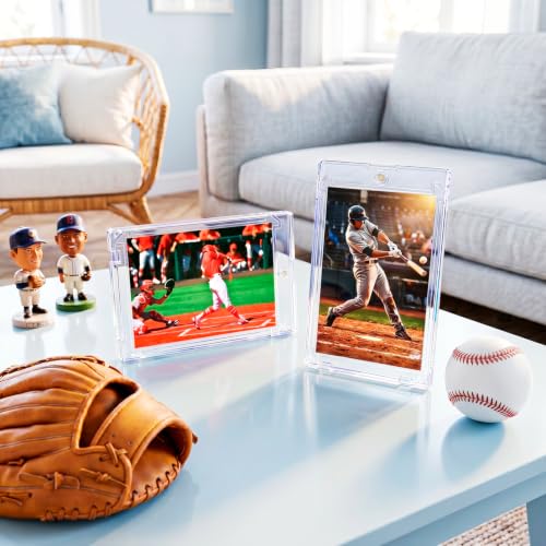30ct Magnetic Card Holder, 35pt Slim One Touch Card Holder, Hard Plastic Protectors, UV Protection Magnetic Cards Case Fits for Baseball, Football, Game, Sports Collectible Cards, Ultra Slim - size: 30 SLIM
