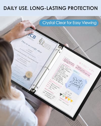 KTRIO Sheet Protectors 8.5 x 11, Page Protectors for 3 Ring Binder, 50 Pack | Crystal Clear, Top Loading, PVC-Free & Acid-Free Polypropylene, No Print Transfer, Protects Letter Size Documents