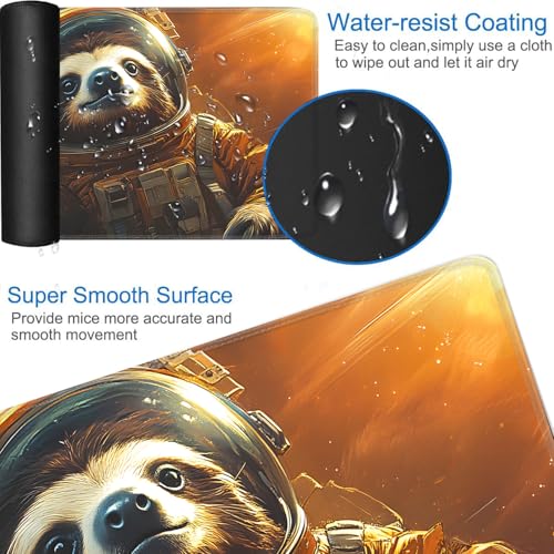 for MTG Game Playmat - 24 x 14 inches with Dices and Storage Bags, Non-Slip Base for TCG and Board Game Card Mats, Trading Card Games Mat, Sloth Astronaut Pattern Collectible Card Playmats - color: Jv-playmat-p7-1-h225