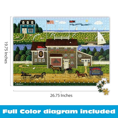 Buffalo Games - Charles Wysocki Red Whale - 1000 Piece Puzzle for Adults | Art by Charles Wysocki, Frameable Art, Made in USA, Recycled Board, Includes Poster, Challenging, intermediate to expert