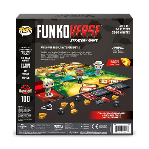 Funkoverse: Jurassic Park 100 4-Pack Board Game,2 TO 4 players, Multicolour - style: Jurassic Park 100 4-Pack