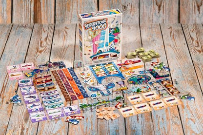 Asmodee Superstore 3000 Board Game - Build Your Dream Mall in Space, Strategy Game, Fun for Families, Kids & Adults, Ages 10+, 2-4 Players, 30-45 Minute Playtime