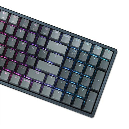 Keychron K4 Wireless Bluetooth/USB Wired Gaming Mechanical Keyboard, Compact 100 Keys 96% Layout RGB LED Backlit Gateron G Pro Blue Switch N-Key Rollover, Aluminum Frame for Mac Windows, Version 2 - color: Gateron Blue Switch