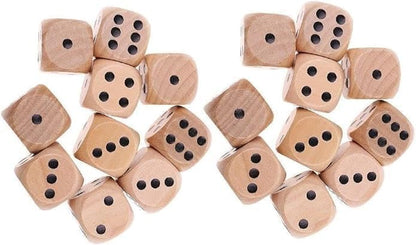 10Pcs Wooden D6 Dice Set, 20mm Round Corner, 6 Sided Gaming Dice for Adults Standard Game Dice