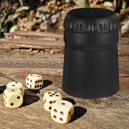 LABRIMP Mini Dice Shaker Cup Portable Small Matte Black Dice Storage Case for Travel Party Bar Gaming Lightweight and Easy to Use with Capacity