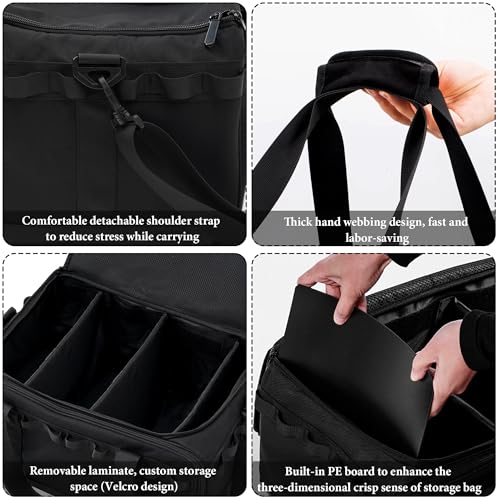 COOZMENT 35L Multi-functional Duffle Bag, Waterproof Shoe & Picnic Camping Organizer, 3 Adjustable Dividers for Travel, Sports, GYM - style: Upgrade Style