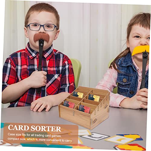 CHILDWEET Decks Card Wooden Organizer Card Sorting Tray Playing Game Holder Storage Organizer