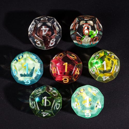 10 Pack Random Color Polyhedral Dice Set - 12 Sided D&D Dice for DND RPG Table Games Role Playing Games - color: 10pcs D12 Random Color