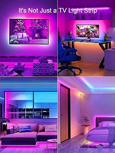 KANTUTOE TV LED Lights, 11.5ft LED Lights for 32-55 Inch TV, RGB TV Backlight Behind with Remote, Music Sync Bluetooth APP Control Strip Lights USB Powered for Bedroom, PC, Gaming Monitor - size: 11.5FT for 32"-55" TV