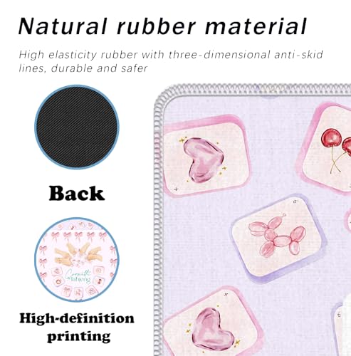 Pink Coquette Bow Mahjong Mat 31.5" x 31.5", Grandmillennial Pink Non-Slip Noise Reduction Mahjong Table Cover Accessories and Supplies for Dominoes Poker Card Board and Tile Games Gifts - color: Pink Coquette Bow Mahjong Mat