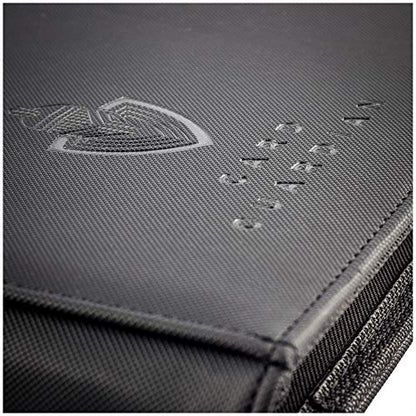 Card Guardian - 9 Pocket Premium Black Card Binder with Zipper for 360 Cards - Trading card binder with Side Loading Pockets for Trading Card Games -TCG Binder (Black) - color: Black