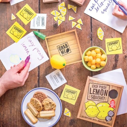 Easy Peasy Lemon Squeaky Game - Ideal Family Board Game for Kids and Adults, Unique Mix of Trivia, Mental and Physical Challenges| Suitable for Ages 12+ | 4+ Players
