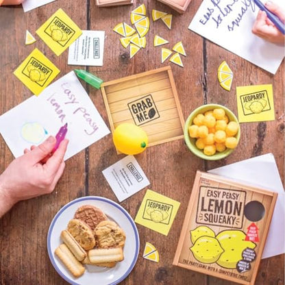 Easy Peasy Lemon Squeaky Game - Ideal Family Board Game for Kids and Adults, Unique Mix of Trivia, Mental and Physical Challenges| Suitable for Ages 12+ | 4+ Players