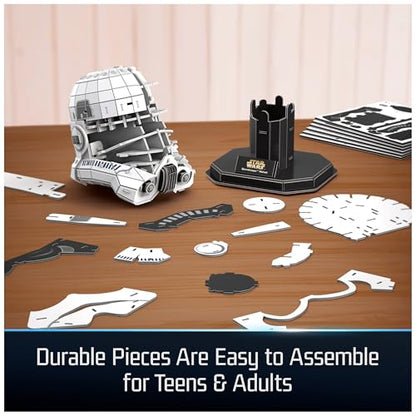 4D Build Star Wars Stormtrooper Helmet 3D Puzzle Model Kit, Room Display | 121 Premium Cardstock Pieces, No Tools Required, Immersive 3D Building Hobby, Ultimate Collectible Fan Gift For Ages 12+ - style: Stormtrooper Helmet 121 pcs
