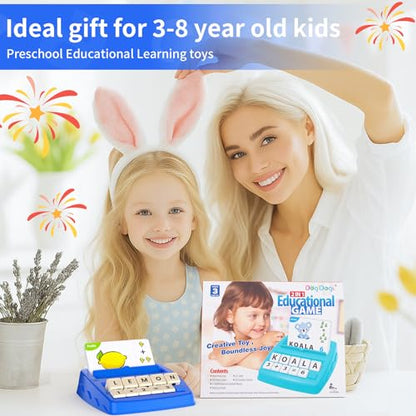 DEGIDEGI Educational Toys for Kids Ages 3-8, Matching Letter Spelling Math Counting Game,Learning Game for Preschool& Kindergarten Kids, Birthday Gifts for 3 4 5 6 7 Year Olds Boys&Girls Navy Blue - color: Navy Blue