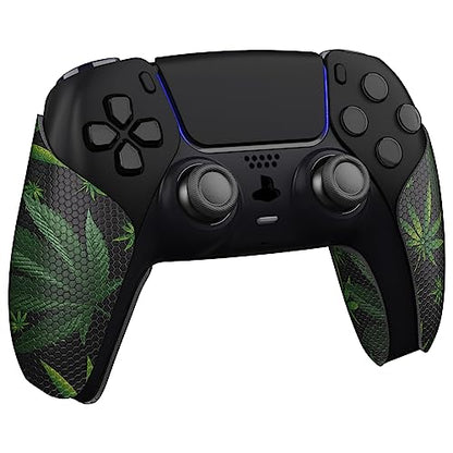 eXtremeRate PlayVital Anti-Skid Sweat-Absorbent Controller Grip for ps5, Professional Textured Soft Rubber Pads Handle Grips for ps5 Controller - Green Weeds - color: Green Weeds