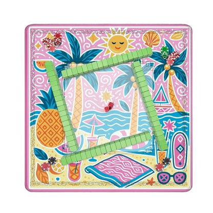 Mahjong Mat 31.5" x 31.5" Vibrant Tropical Beach Palm Trees Fruit Summer Elements Non-Slip Noise Reduction Mahjong Tiles Table Cover for Dominoes Poker Card Board and Tile Games Gift - color: Color8