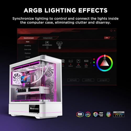 Interstellar V2 RS 120mm PC Reverse Blade Case Fan Infinity Mirror Module Daisy-Chain ARGB Fan Triple Pack Suitable Computer Cooling Fans 360mm AIO Cooler(White-3Pack) - color: V2RS White Reverse-3Pack