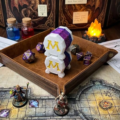 2 Pack Life Counter - HP Tracker with Tracking Card Slot MTG Tabletop RPG Dungeons and Dragons (White+Purple) - color: Black+purple