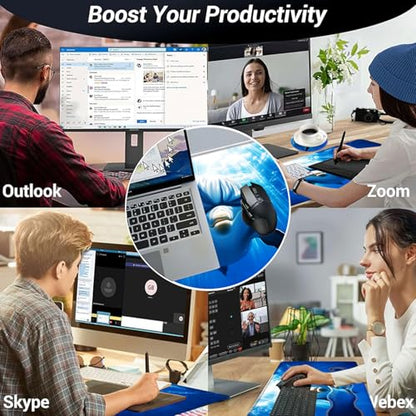 Large Mouse Pad and Keyboard Wrist Rest, Desk Pad for Keyboard and Mouse, 4-in-1 Large Gaming Mouse Pad with Wrist Support, Desk Mat for Home Office Study Game,Dolphin in Ocean - color: Dolphin in Ocean