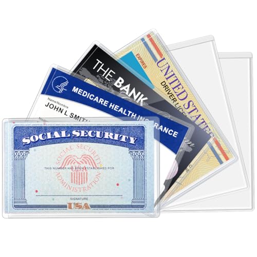 MaxGear Medicare Card Protector Sleeves, Clear PVC Card Sleeves, 6 Pack | 12 Mil Thickness, Water-Resistant, Fits Medicare, Social Security, Credit and Business Cards