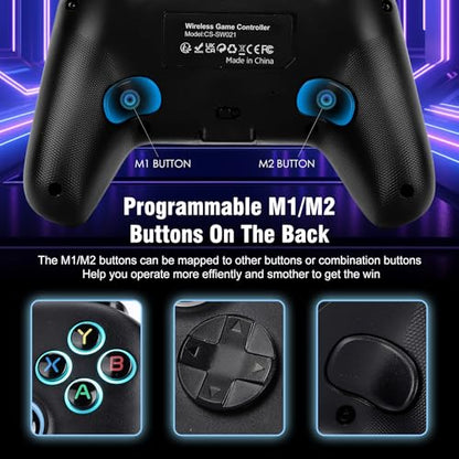 DuLingKer Wireless Controller for PC/Switch 1&2/Android with Charging Dock | Controller with Hall Effect Joystick and Trigger RGB M1/M2 Buttons Vibration, Gamepad for Windows PC/Switch 1&2/Steam/Android