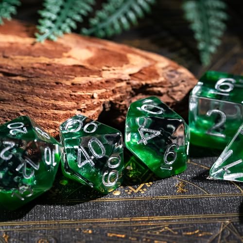 UDIXI 7PCS DND Dice Set Resin Polyhedral Dice Set D&D for RPG Tabletop Game | Displacer Beast Inclusions, Velvet Storage Bag, DM Gift, for Dungeons and Dragons Role Playing Games Board Games - color: Displacer Beast