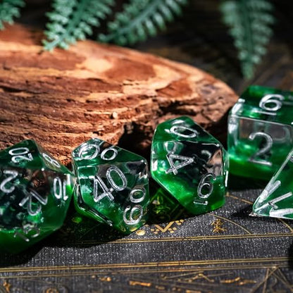 UDIXI 7PCS DND Dice Set Resin Polyhedral Dice Set D&D for RPG Tabletop Game | Displacer Beast Inclusions, Velvet Storage Bag, DM Gift, for Dungeons and Dragons Role Playing Games Board Games - color: Displacer Beast