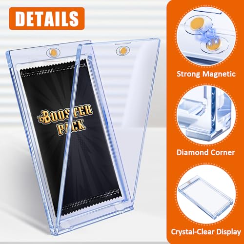 2 Pack Card Booster Pack Display Holder, Magnetic Card Holder for Card Booster Pack, UV Protection