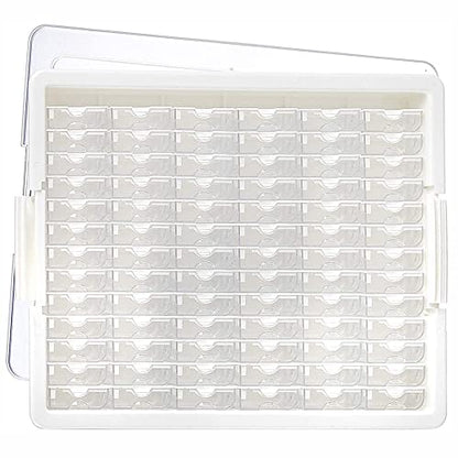 Elizabeth Ward Bead Storage Solutions Plastic Storage Tray and Bead Organizer with 78 Containers of Various Sizes, Tray, and Lid for Beads, Clear - style: 82-Piece
