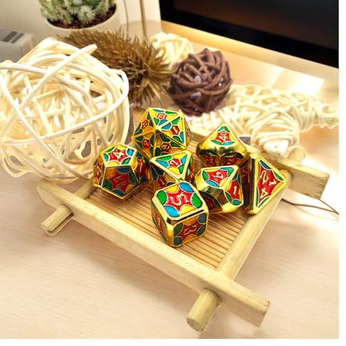 7pcs Metal DND Dice Set Polyhedral D&D dice with Box for Dungeons and Dragons RPG Games Role Playing Gift
