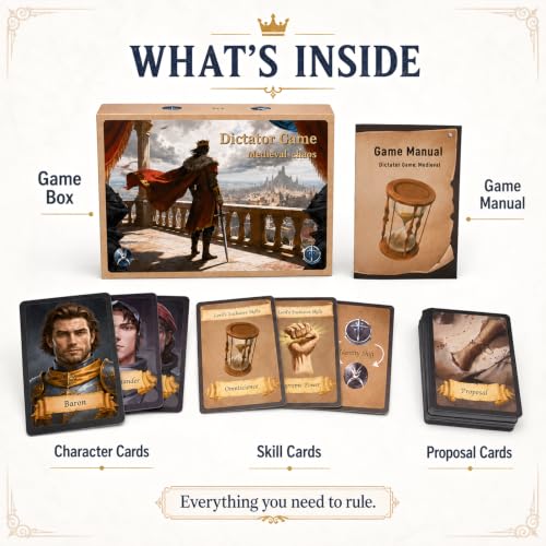 A & B GAMES Medieval Court Hidden Role Card Game for 5-10 Players | Quick 15-20 minute rounds,Bluffing and table reading,Rebellion choices and reversals,Compact box for gatherings