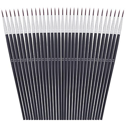 Miniature Detail Paint Brushes, Anezus 30 Pcs Paintbrushes Small Watercolor Artists Paint Brushes for Acrylics Oil Model Craft Nail Detail Painting, Size 00 - size: #00