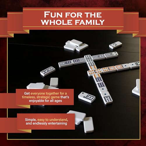 Continuum Games Family Traditions Double 12 Dominoes Tin, Crystalline Dominoes