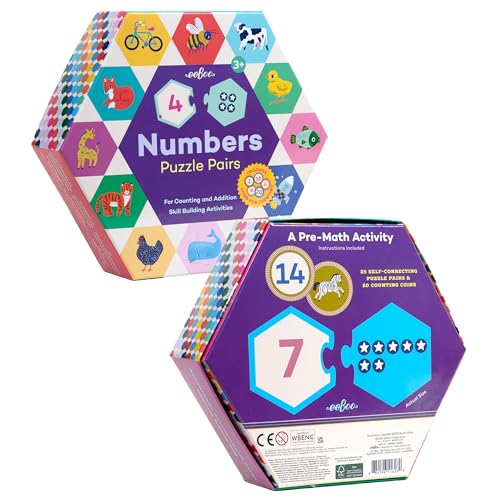 Eeboo Numbers Hexagon Pairs Puzzle, 1 EA - style: Numbers