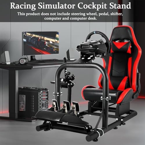 Marada Racing Simulator Cockpit with Gaming Race Seat Fit for Logitech G27 G920 G923,for Thrustmaster T300RS,for Fanatec,Steering Wheel Stand, 50mm Large Round Tube&More Stable No Wheel Pedal Shifter